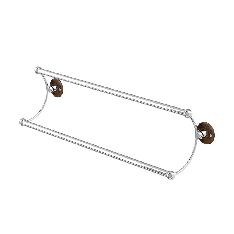 Double Towel Rail with Walnut Backplate